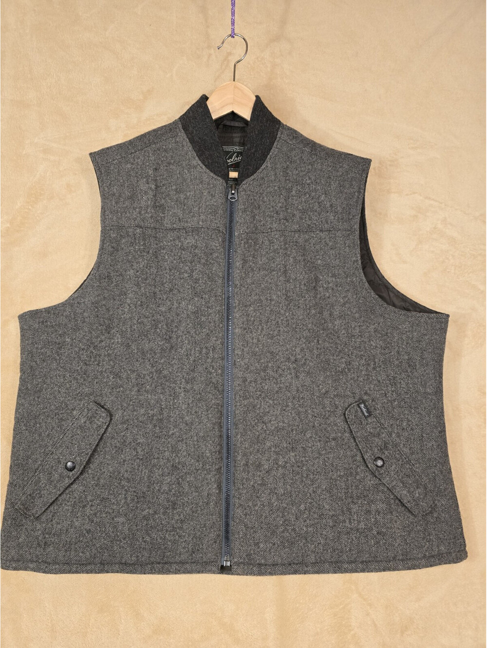 Woolrich Bear Claw Quilted Lined Utility Jacket Vest Plaid Talon Zip Men’s 2XL